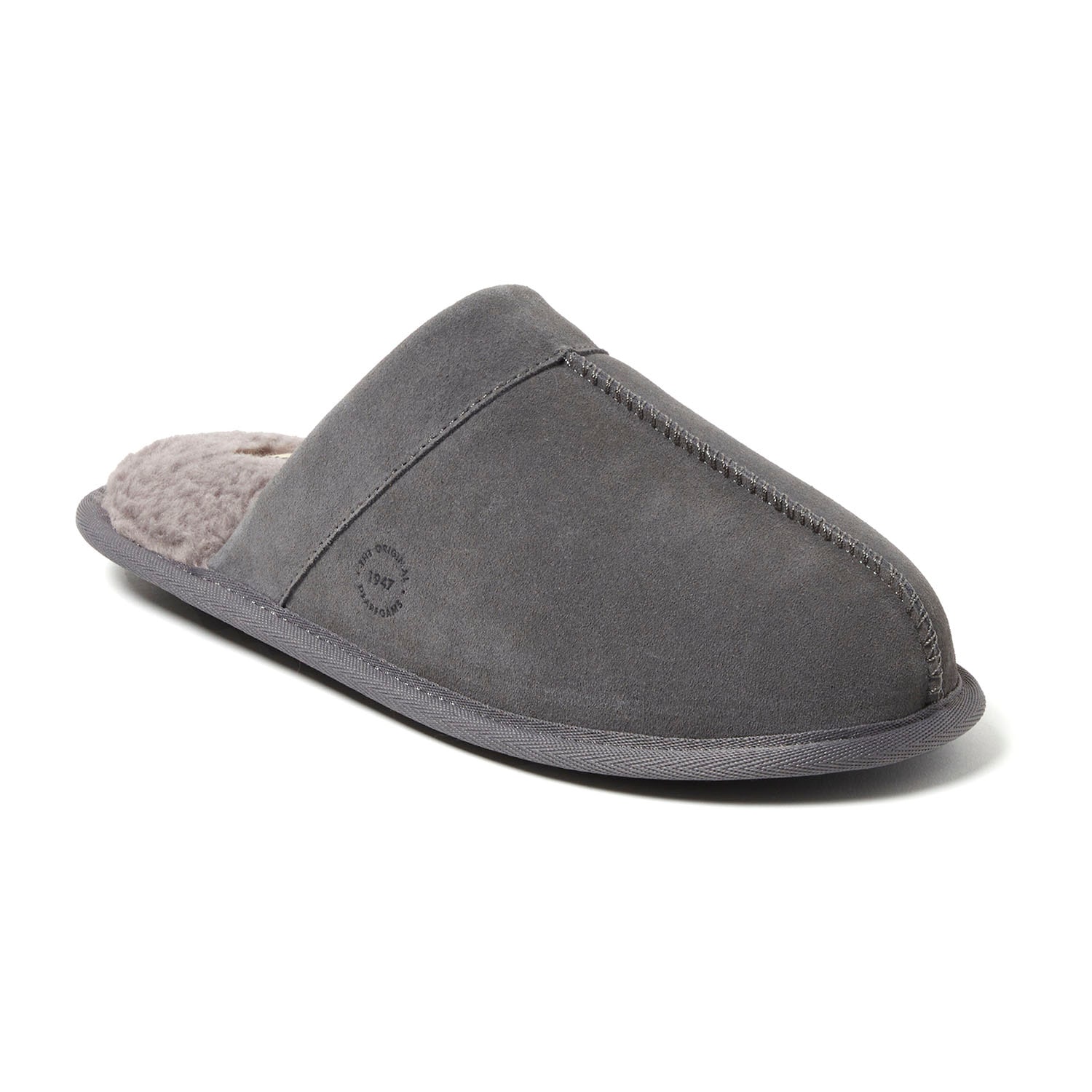 Dearfoams Kirk Genuine Suede Scuff With Prayer Seam - Whole Sizing Mens Clog Slippers