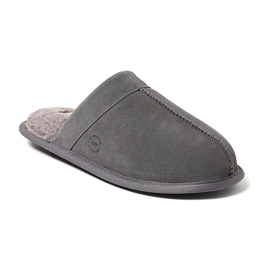 Dearfoams Kirk Genuine Suede Scuff With Prayer Seam - Whole Sizing Mens Clog Slippers