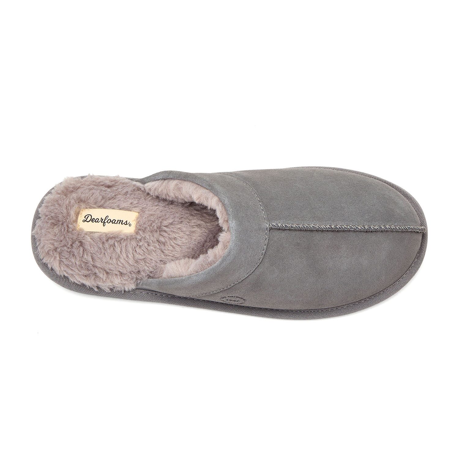 Dearfoams Kirk Genuine Suede Scuff With Prayer Seam - Whole Sizing Mens Clog Slippers