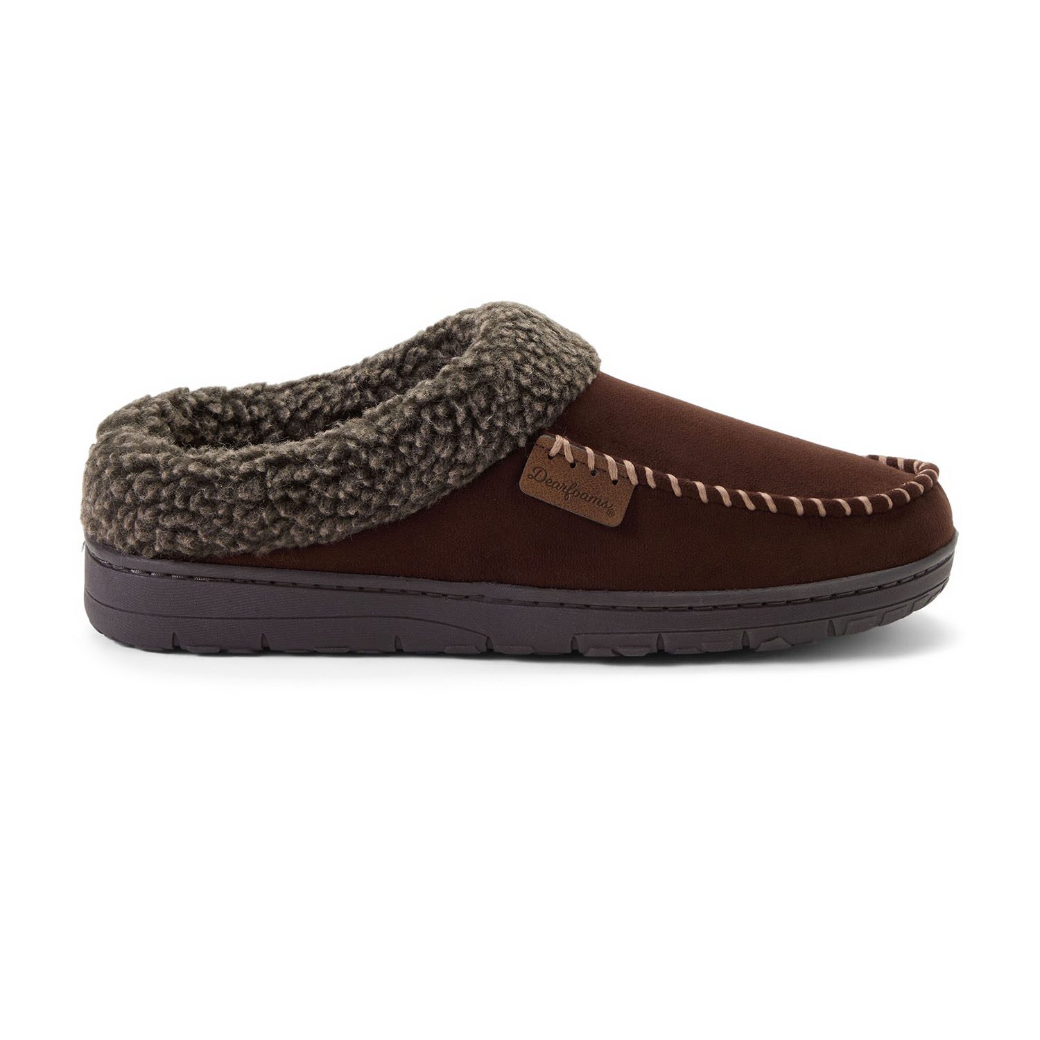 Dearfoams Brendan With Berber Cuff Mens Clog Slippers