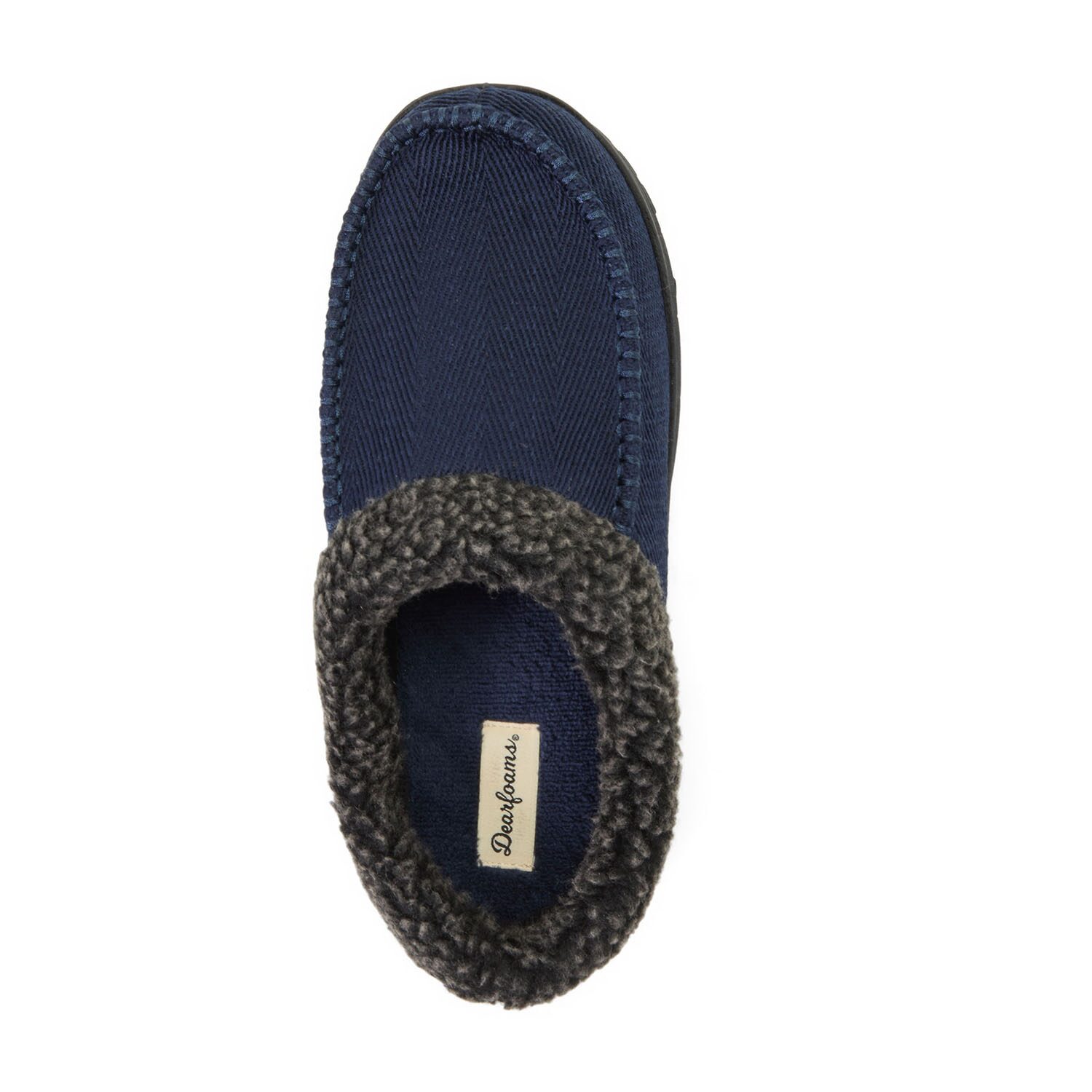 Dearfoams Brendan Twill W Whipstitch Mens Clog Slippers