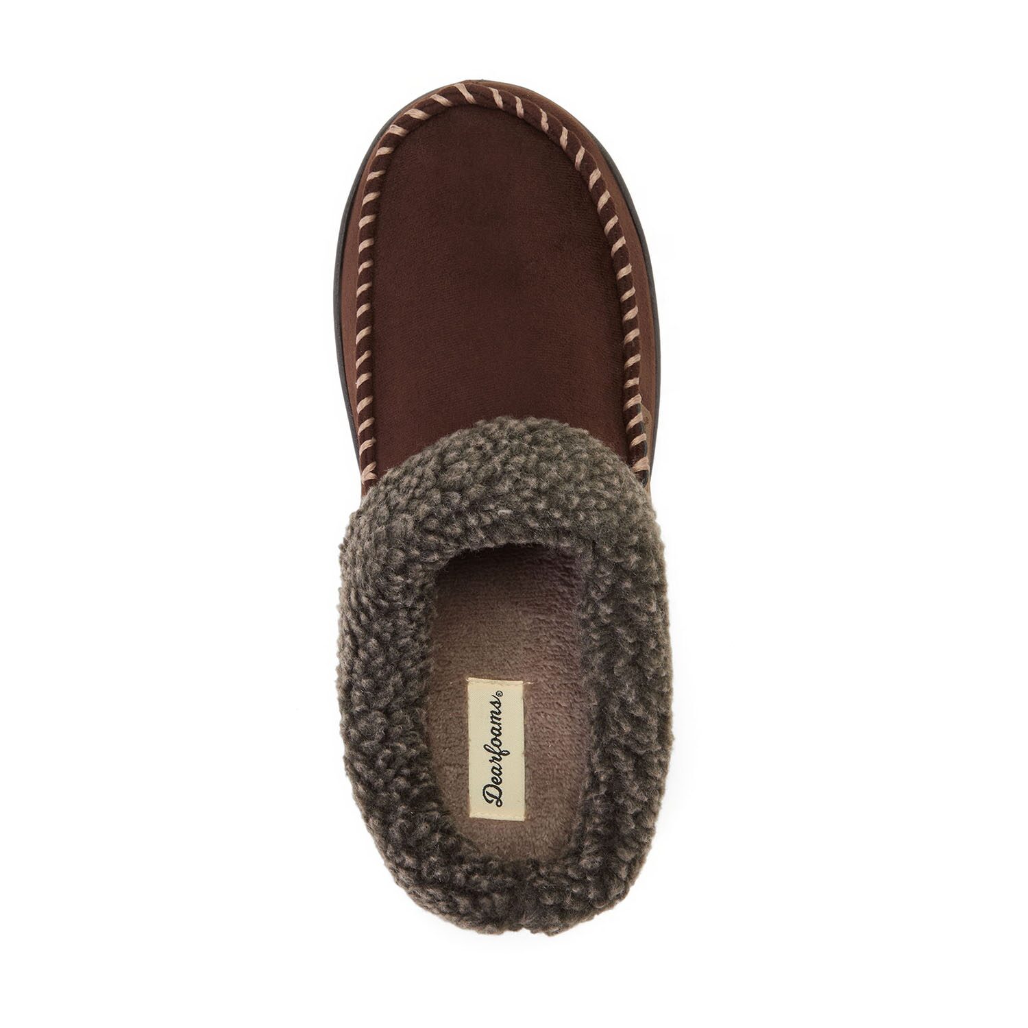 Dearfoams Brendan With Berber Cuff Mens Clog Slippers