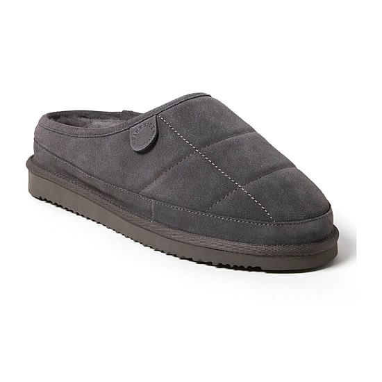 Dearfoams Grafton Quilted Genuine Shearling Mens Clog Slippers