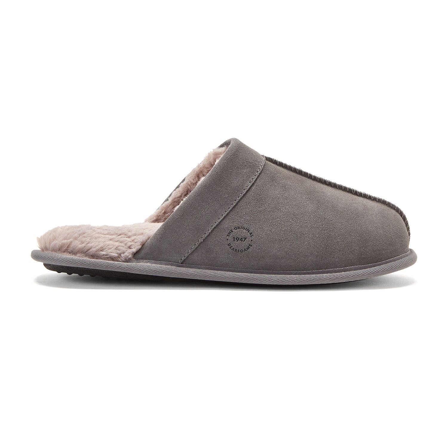 Dearfoams Kirk Genuine Suede Scuff With Prayer Seam - Whole Sizing Mens Clog Slippers