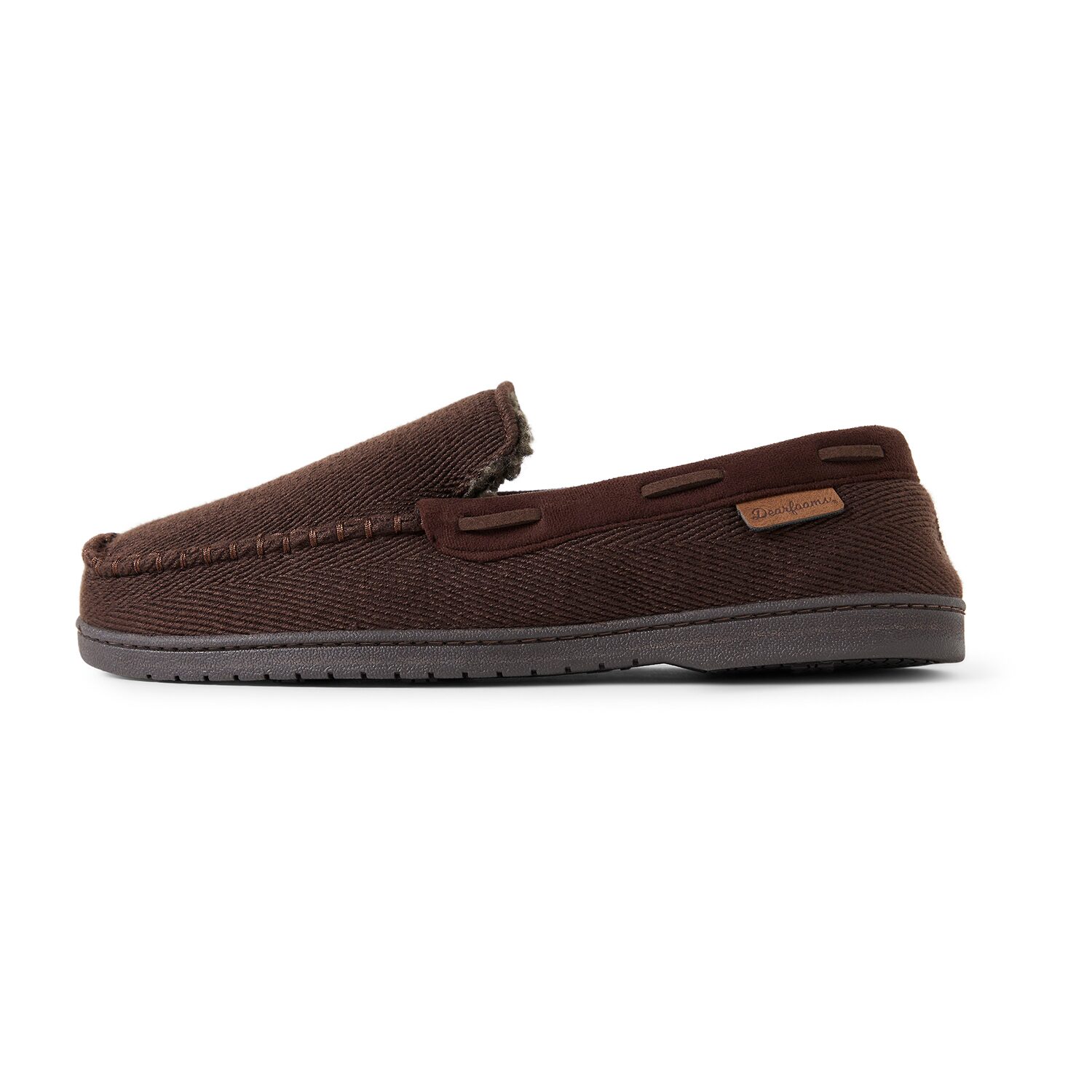 Dearfoams Keaton Twill Moc W Whipstitch Mens Moccasin Slippers