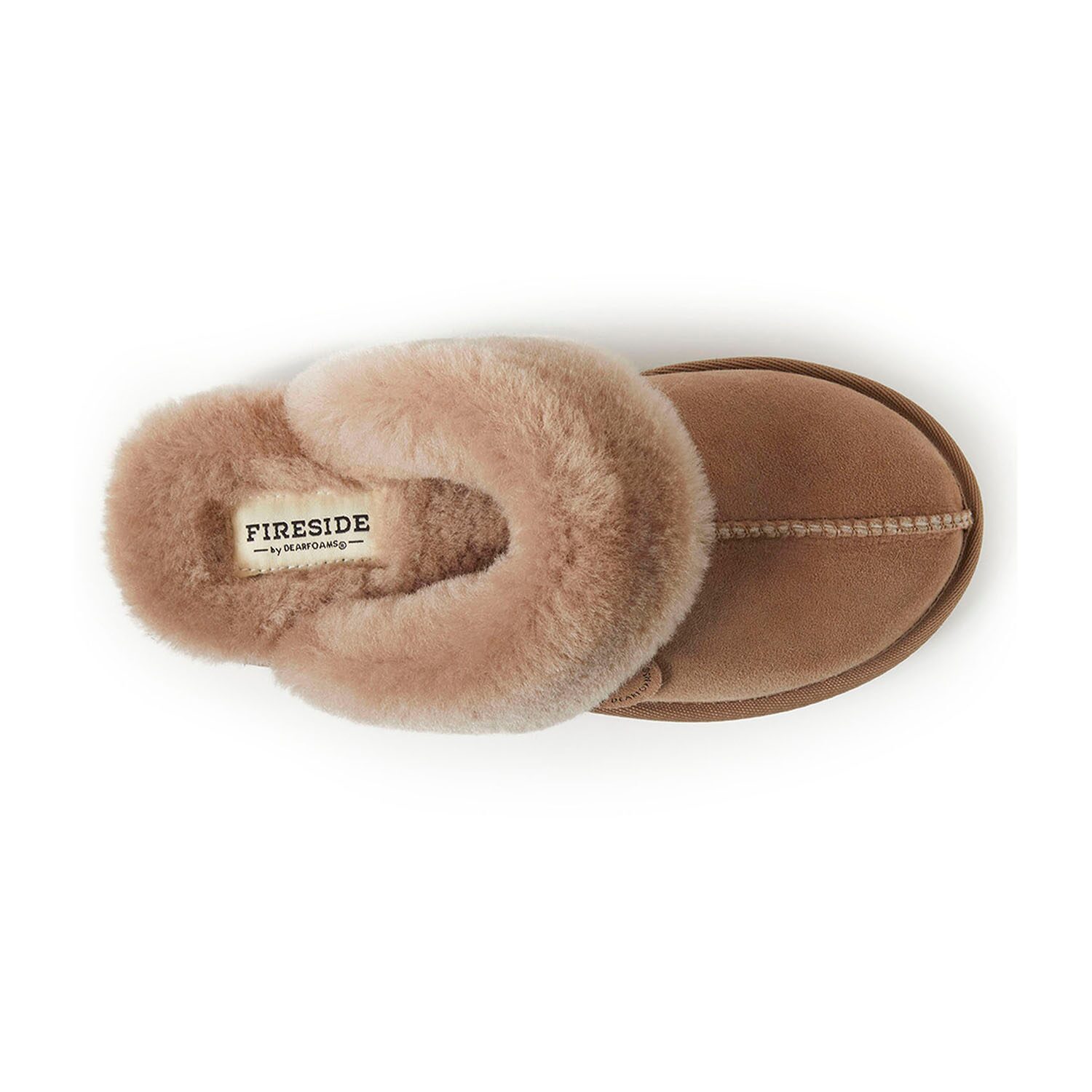Dearfoams Melbourne Genuine Shearling Moccasin Mens Slippers