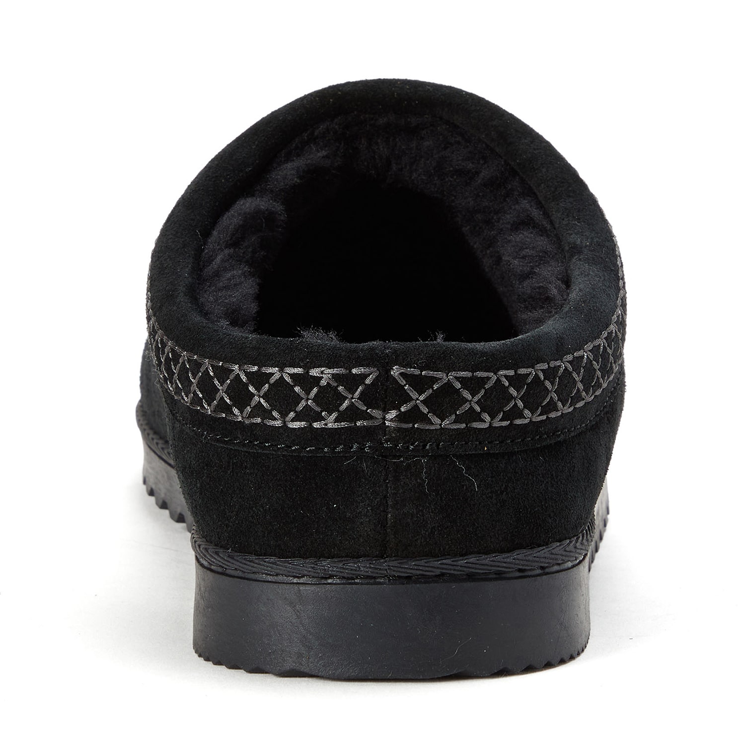 Dearfoams Dean Genuine Suede With Embroidery Mens Clog Slippers