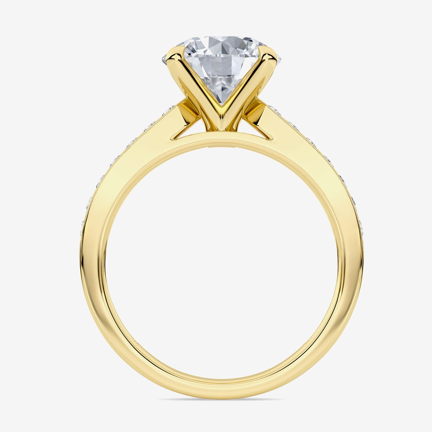 (G / Si1-Si2 ) Womens 3 1/4 CT. T.W. Lab Grown White Diamond 10K Gold Round Side Stone Engagement Ring