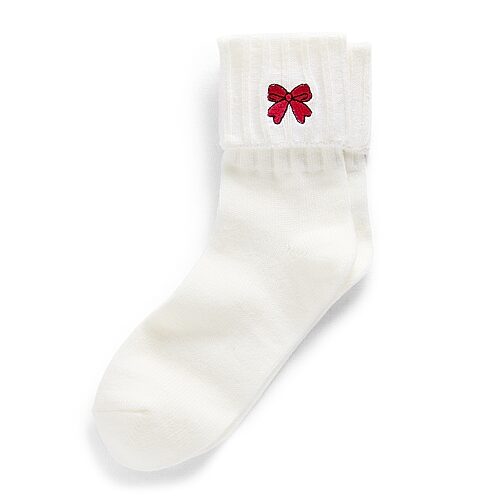 Mixit Holiday Socks Womens 1 Pair Turncuff Socks In White