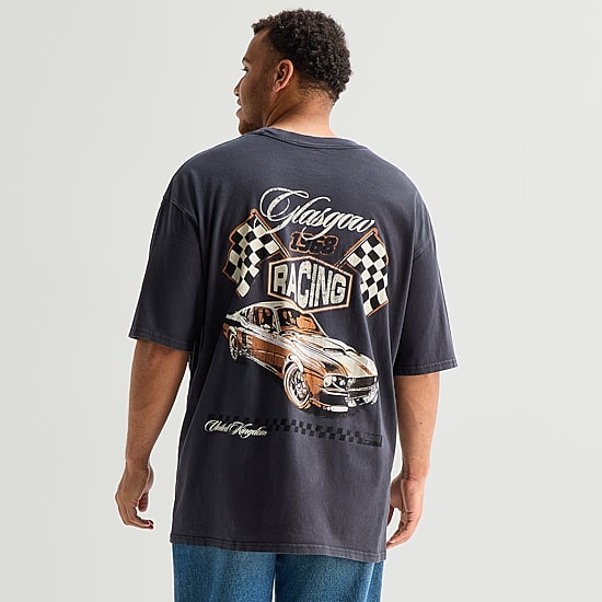 Arizona Mens Crew Neck Short Sleeve Boxy Fit Big and Tall Graphic T-Shirt