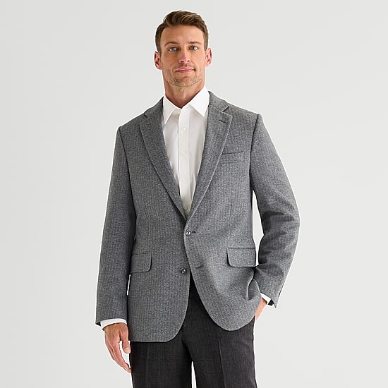 Stafford Herringbone Knit Mens Classic Fit Sport Coat