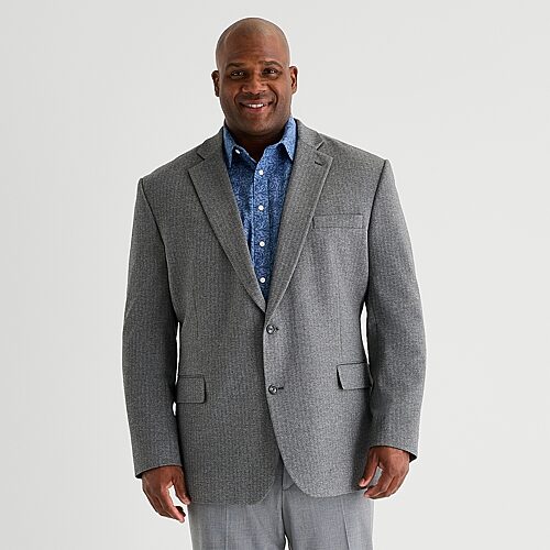 Stafford Mens Big And Tall Regular Fit Sport Coat In Gray