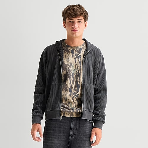 Arizona Mens Hooded Long Sleeve Sweatshirt In Black