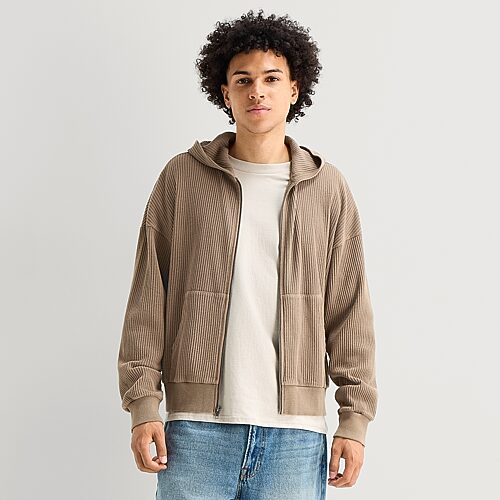 Arizona Mens Hooded Long Sleeve Sweatshirt In Brown