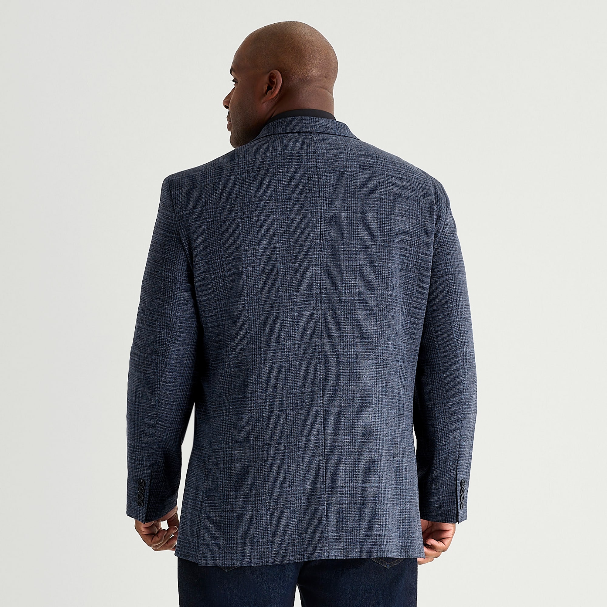 J. Ferrar Ultra Comfort Mens Big and Tall Plaid Regular Fit Sport Coat