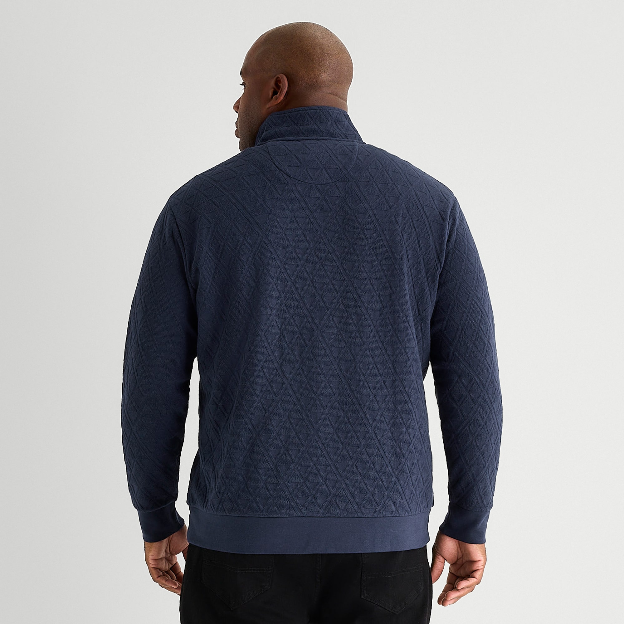 Shaquille O'Neal XLG™ Texture Mens Long Sleeve Big and Tall Quarter-Zip Pullover