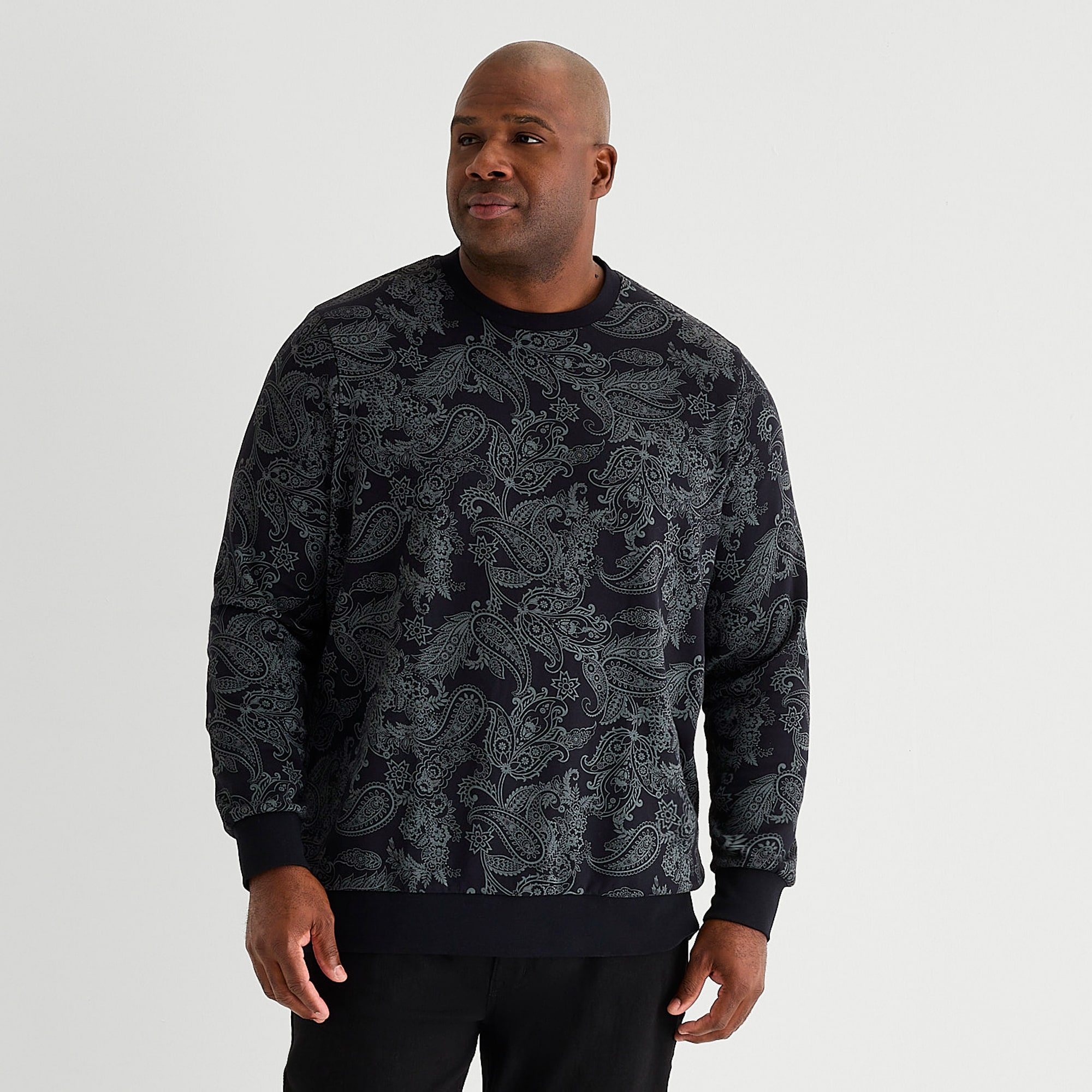 Shaquille O'Neal XLG™ Mens Crew Neck Long Sleeve Big and Tall Sweatshirt