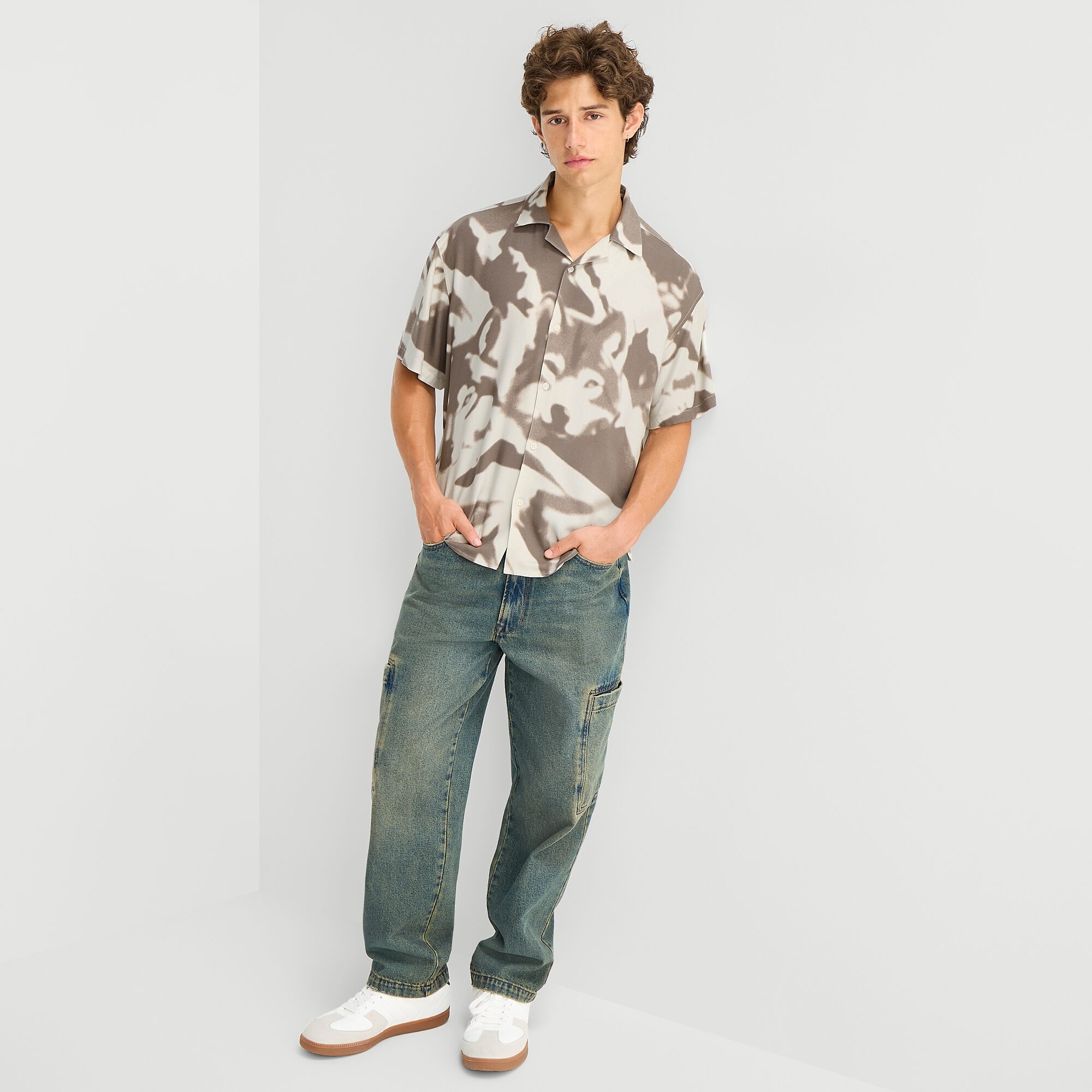 Arizona Mens Short Sleeve Regular Fit Button-Down Shirt