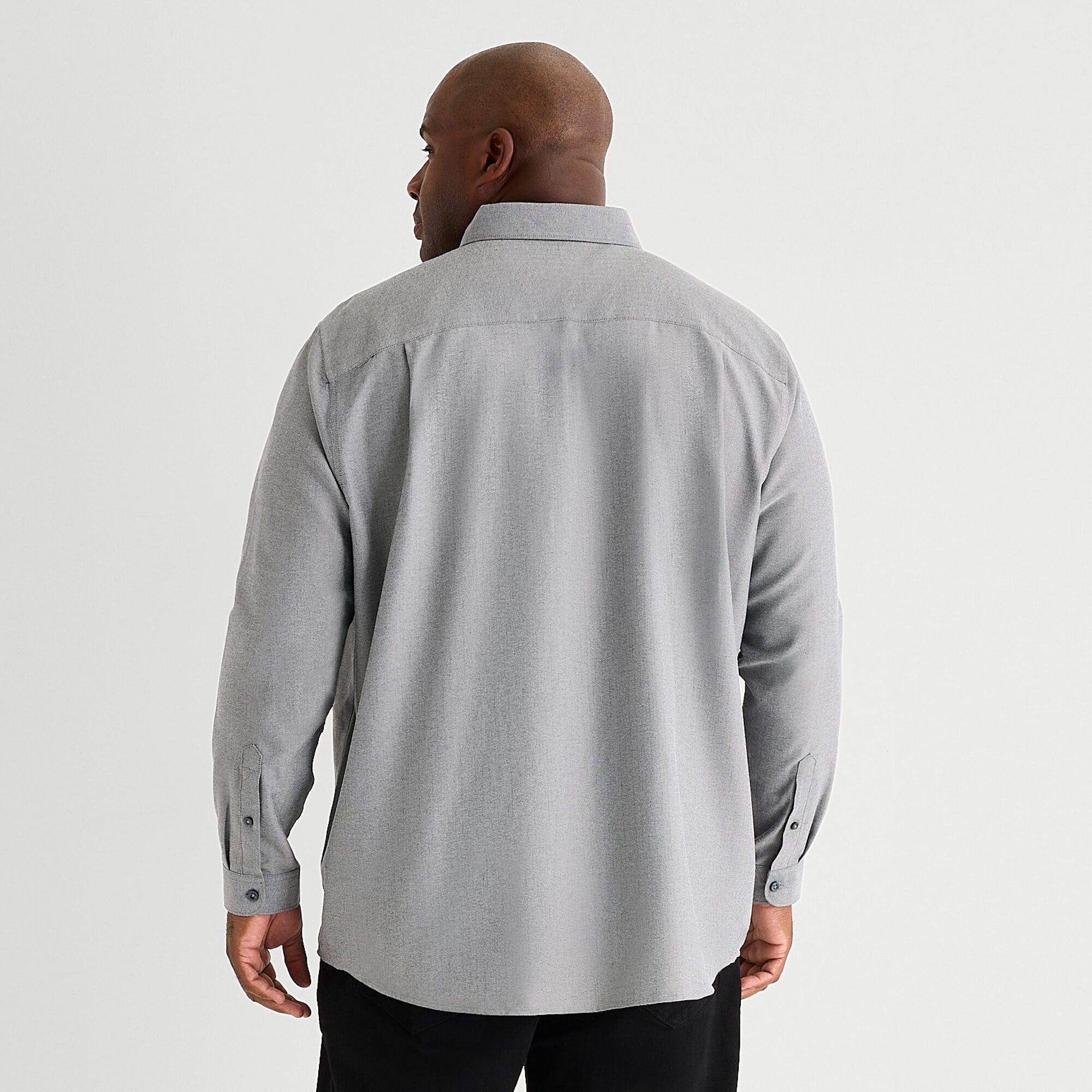 Shaquille O'Neal XLG™ Brushed Mens Long Sleeve Regular Fit Big and Tall Button-Down Shirt