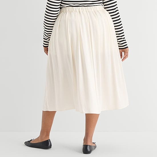 Marilyn Monroe Womens Midi Plus Pleated Skirt