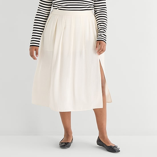 Marilyn Monroe Womens Midi Plus Pleated Skirt
