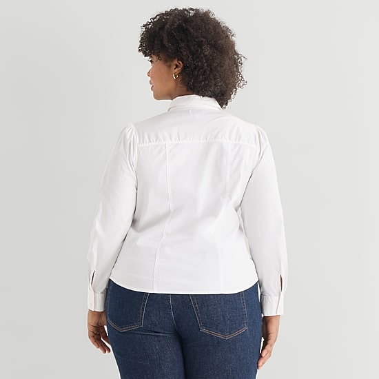 Marilyn Monroe Womens Long Sleeve Cuffed Regular Fit Plus Button-Down Shirt