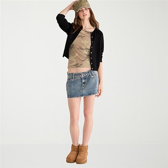 AEROPOSTALE Womens Round Neck Long Sleeve Button Juniors Cardigan