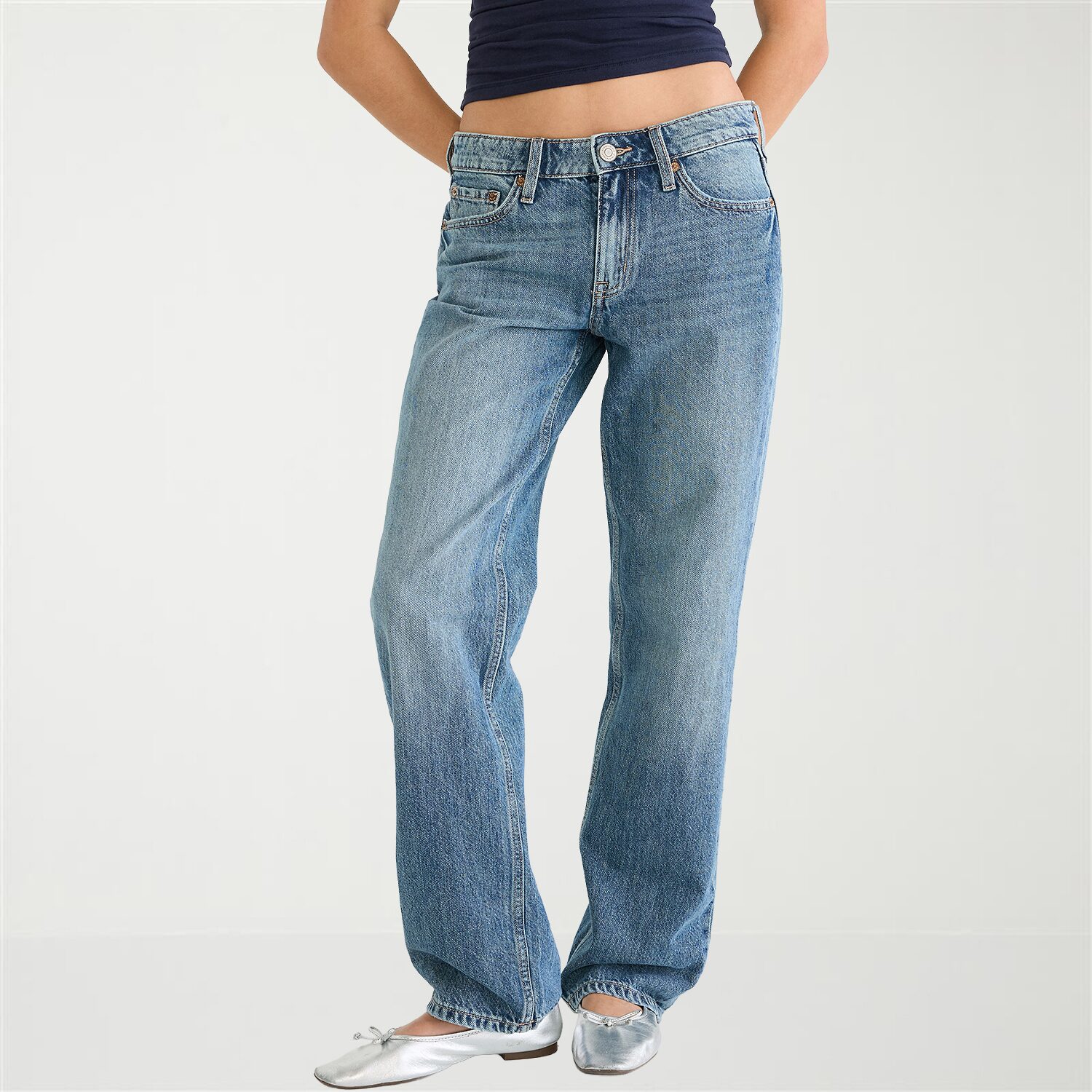 AEROPOSTALE Womens Juniors Low Rise Baggy Fit Jean