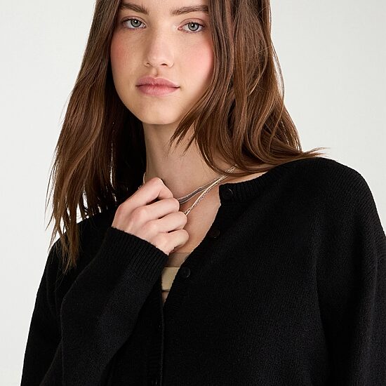 AEROPOSTALE Womens Round Neck Long Sleeve Button Juniors Cardigan