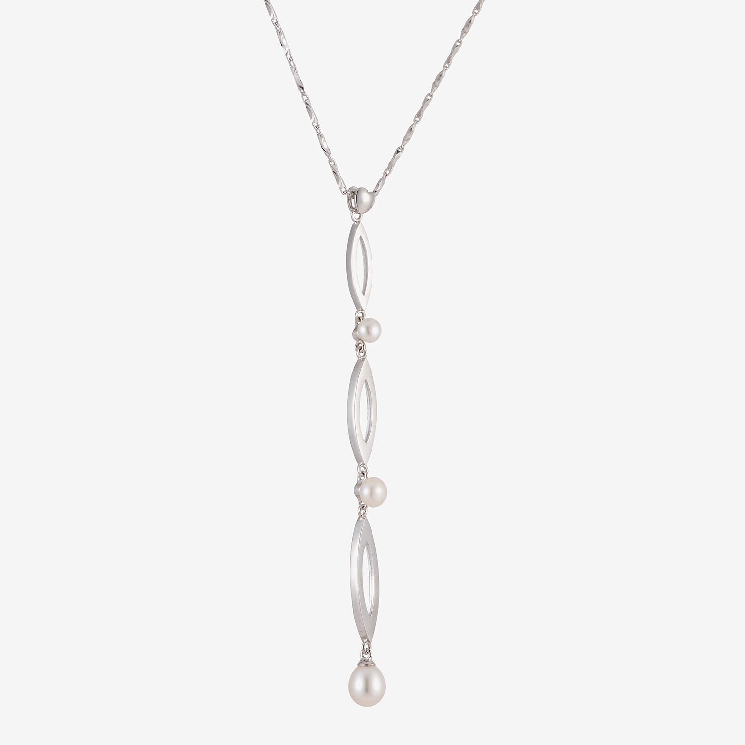 Limited Quantities! Womens White Sterling Silver 18 Inch Y Necklace