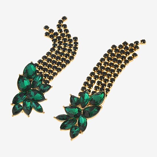Bijoux Bar Womens Green Glass Drop Earrings