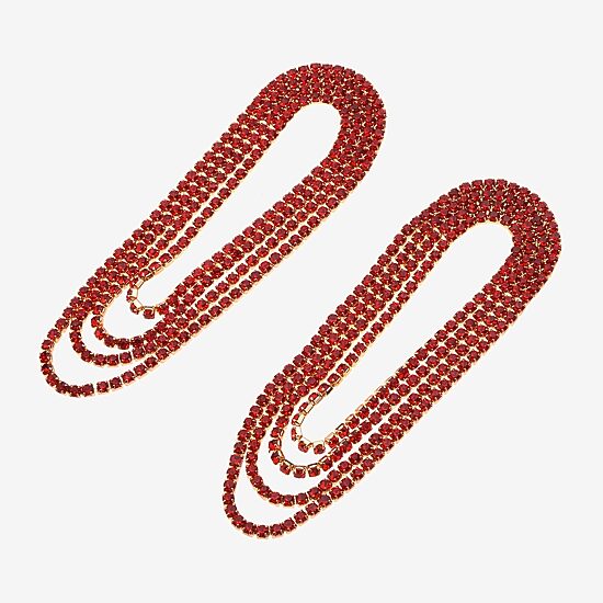 Bijoux Bar Womens Red Glass Round Drop Earrings