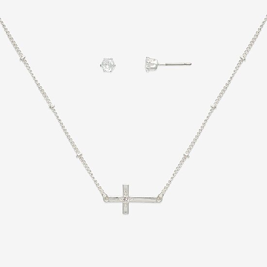 Mixit Womens Cubic Zirconia 3-pc. Pendant Necklace Set