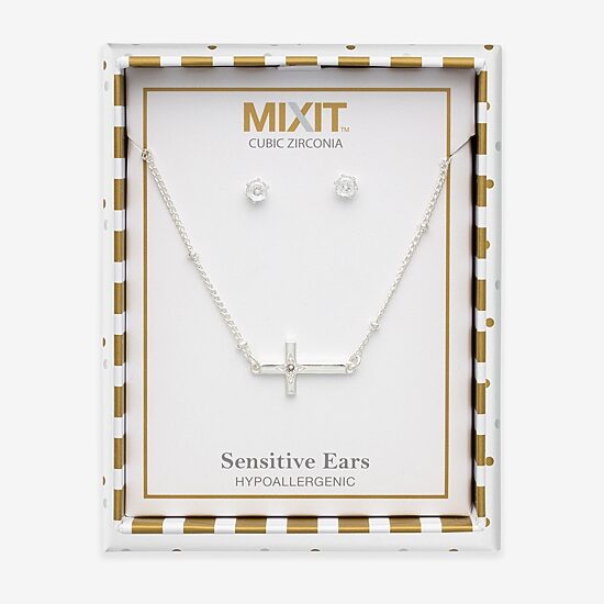 Mixit Womens Cubic Zirconia 3-pc. Pendant Necklace Set