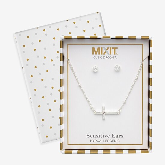 Mixit Womens Cubic Zirconia 3-pc. Pendant Necklace Set