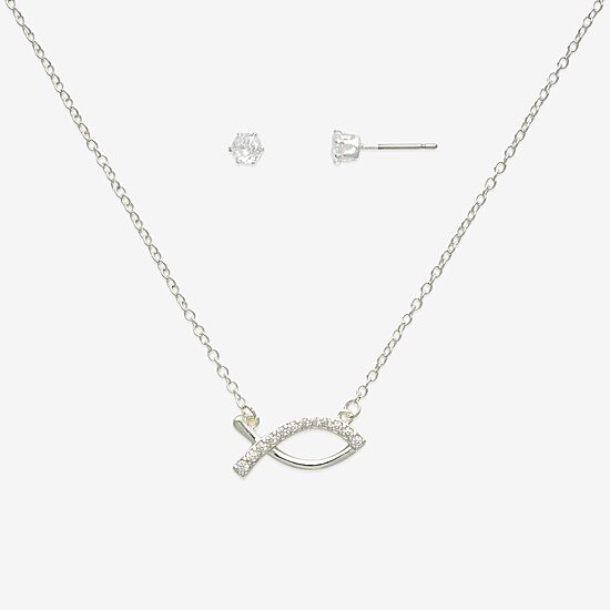 Mixit Womens Cubic Zirconia 3-pc. Pendant Necklace Set
