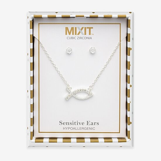 Mixit Womens Cubic Zirconia 3-pc. Pendant Necklace Set
