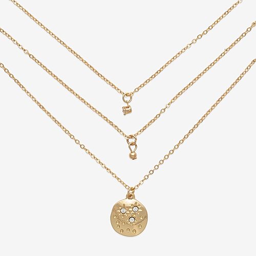 Mixit Womens Cubic Zirconia 3-pc. Pendant Necklace Set In Yellow
