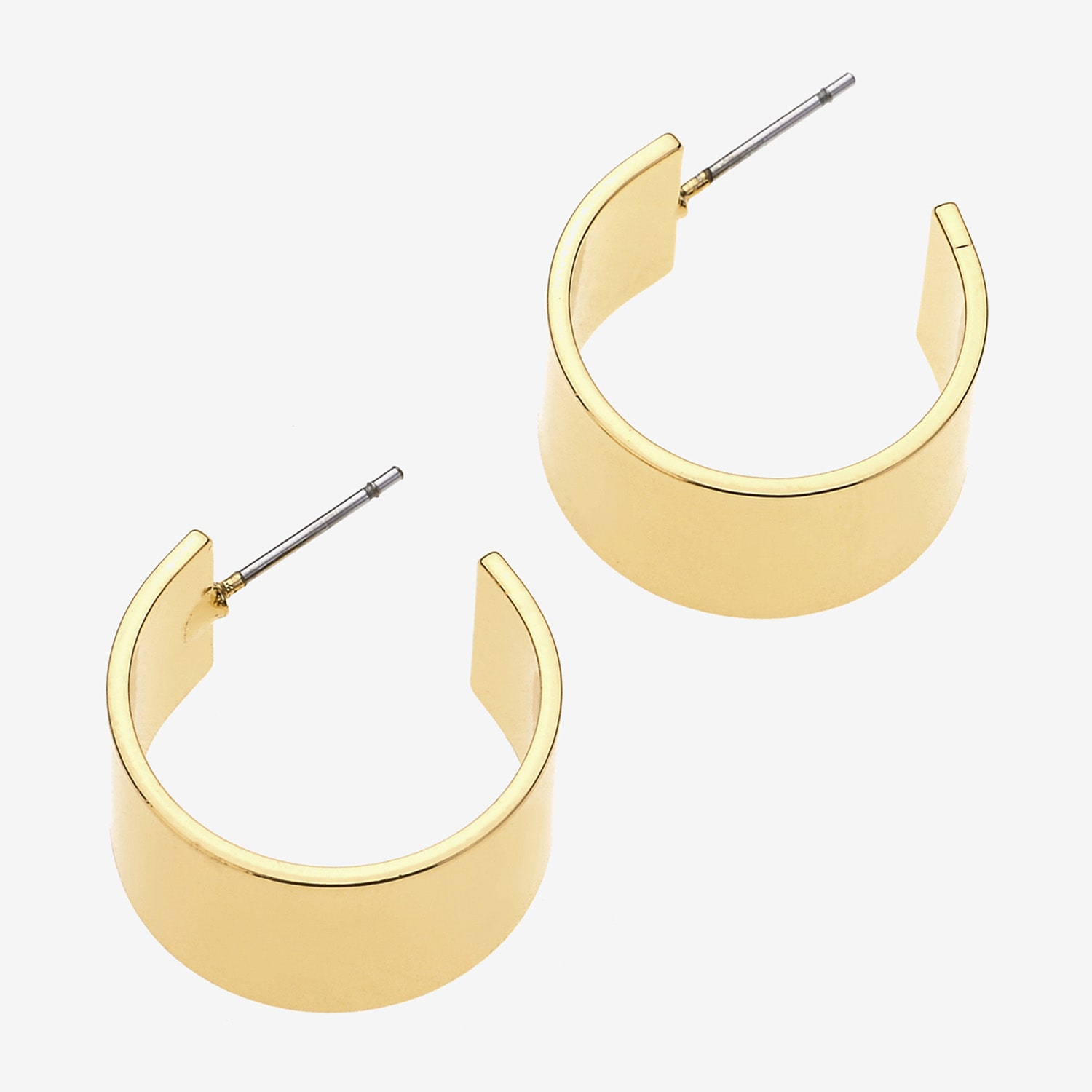 Bold Elements Bold Addiction Womens 10K Gold 1 1/ Inch Hoop Earrings