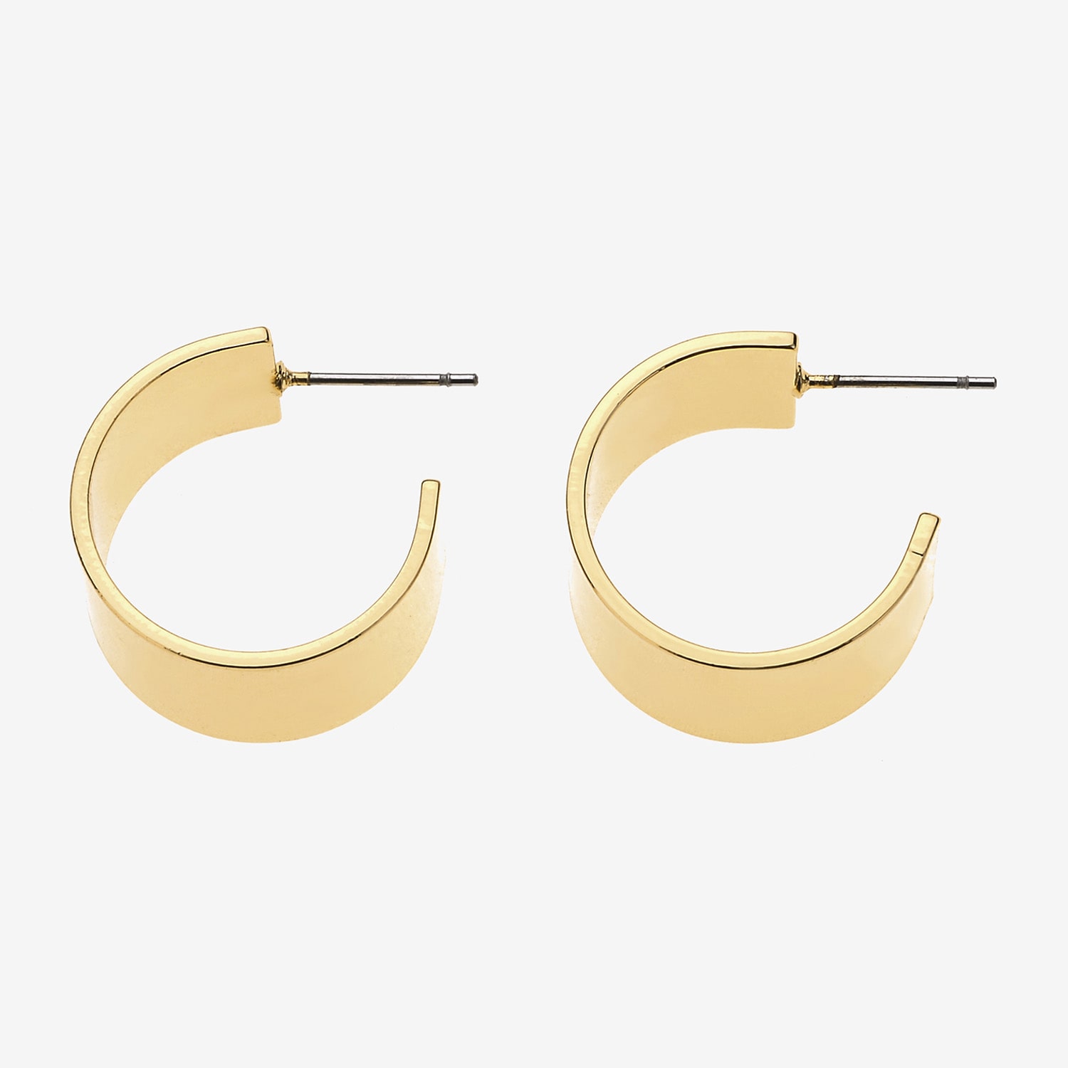Bold Elements Bold Addiction Womens 10K Gold 1 1/ Inch Hoop Earrings