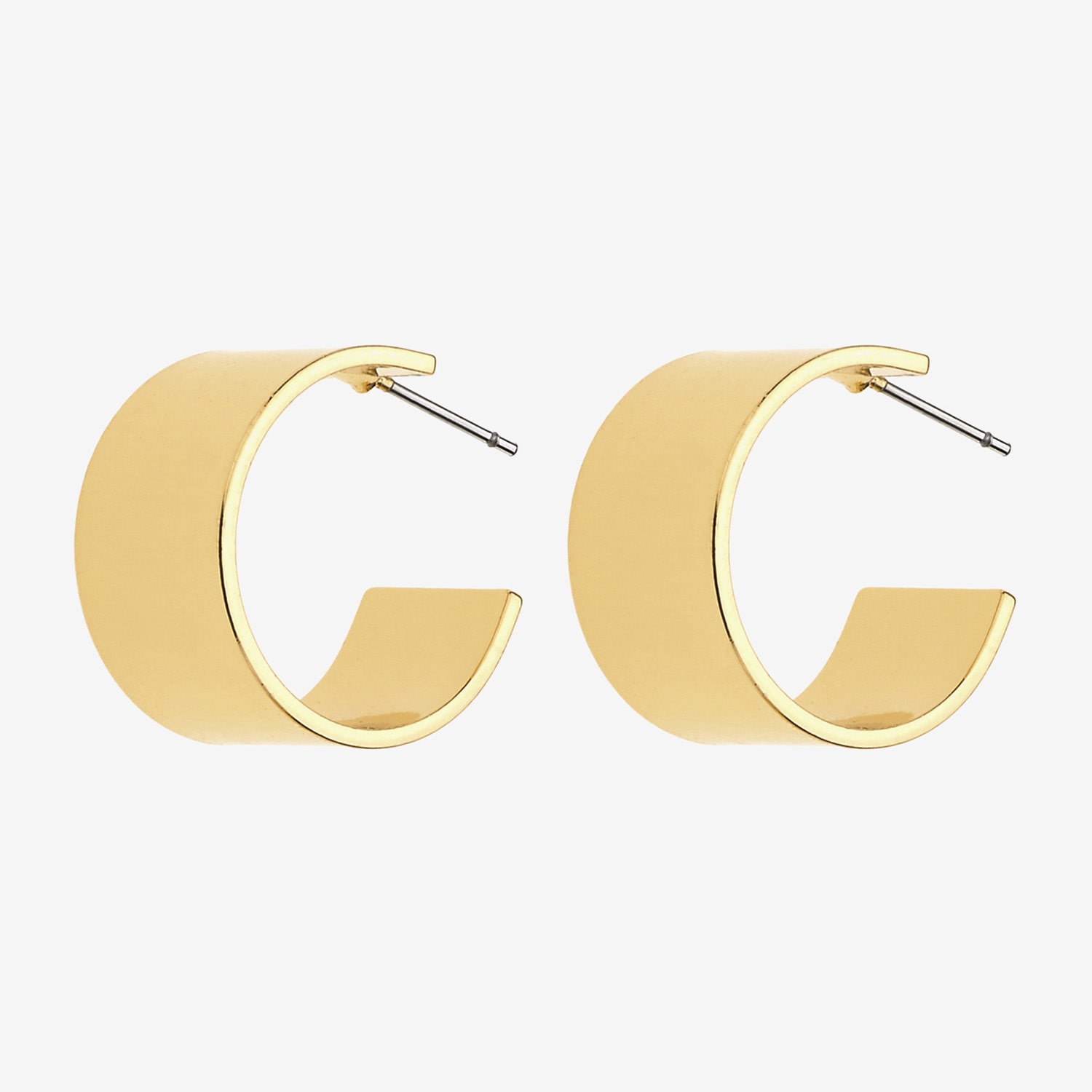 Bold Elements Bold Addiction Womens 10K Gold 1 1/ Inch Hoop Earrings