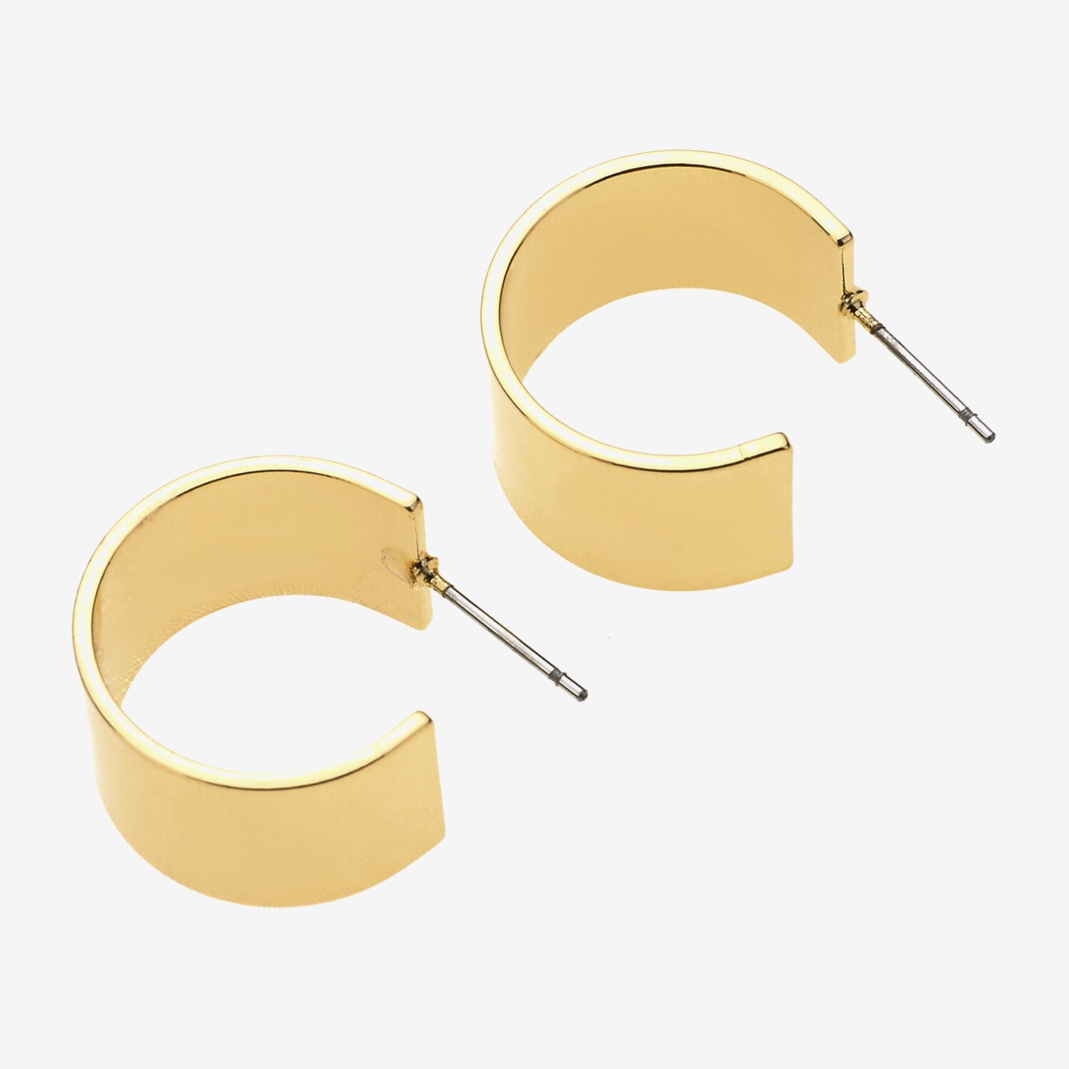 Bold Elements Bold Addiction Womens 10K Gold 1 1/ Inch Hoop Earrings
