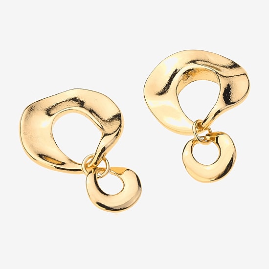 Bold Elements Bold Addiction Womens 10K Gold Drop Earrings