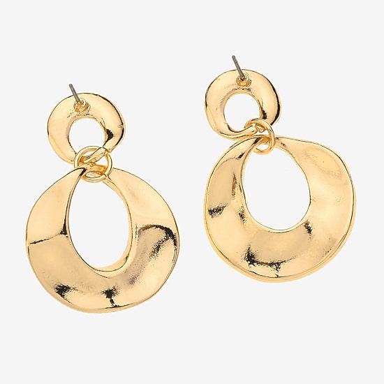 Bold Elements Bold Addiction Womens 10K Gold Drop Earrings