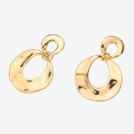 Bold Elements Bold Addiction Womens 10K Gold Drop Earrings