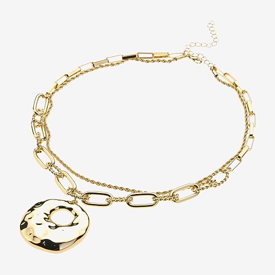 Bold Elements Bold Addiction Womens 10K Gold 17 1/2 Inch Pendant Necklace