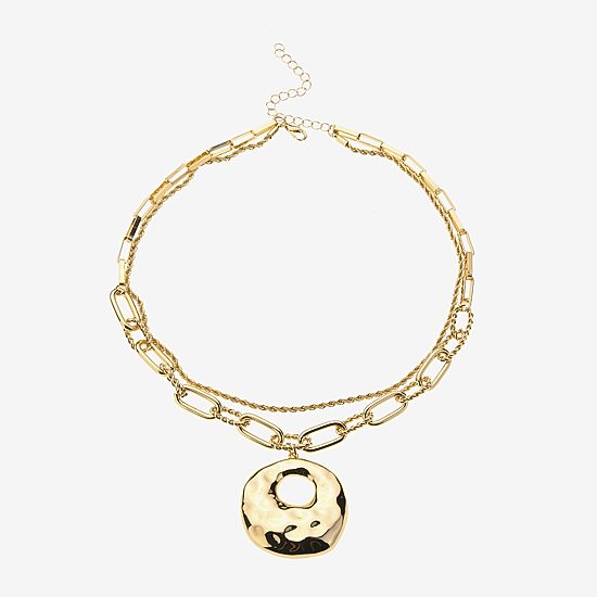 Bold Elements Bold Addiction Womens 10K Gold 17 1/2 Inch Pendant Necklace