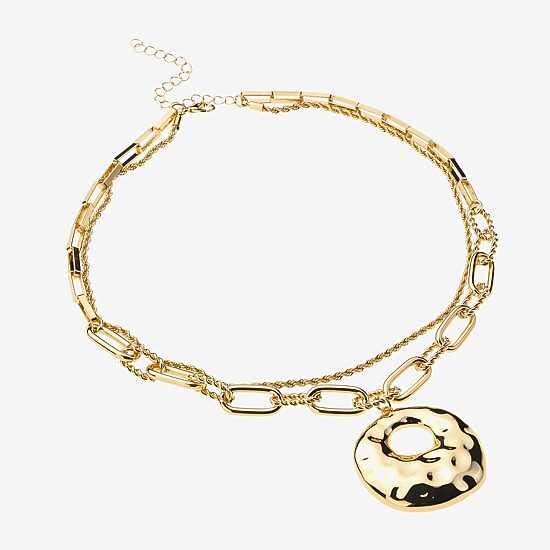 Bold Elements Bold Addiction Womens 10K Gold 17 1/2 Inch Pendant Necklace