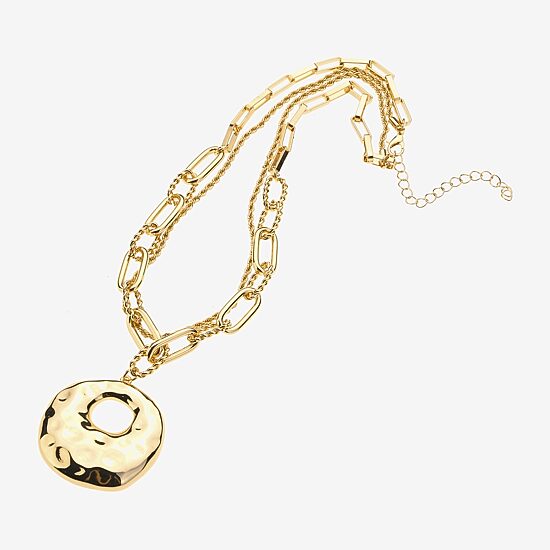 Bold Elements Bold Addiction Womens 10K Gold 17 1/2 Inch Pendant Necklace