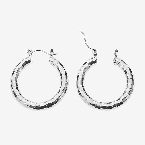 Bold Elements Bold Addiction Womens 1 1/4 Inch Hoop Earrings